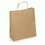 SAC À POIGNÉES TORSADÉES BRUN RECTO-VERSO 40X47X19 CM