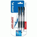 STYLO BILLE PILOT SUPERGRIP RÉTRACTABLE NOIR (VENDU PAR 3)