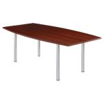 TABLE TONNEAU ACTUAL L. 200 X 100 CM - PLATEAU WENGÉ - 4 PIEDS CARRÉS ALUMINIUM