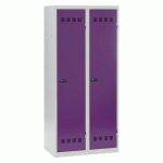 VESTIAIRE 2 COLONNES COLOR MONOBLOC INDUSTRIE SALISSANTE - A CODE - PRUNE