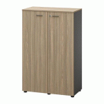 ARMOIRE MI HAUTE OPALE L 86 X H 133 CM CORPS ANTHRACITE PORTES BATTANTES ORME