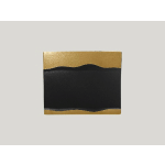 ASSIETTE PLATE RECTANGULAIRE NOIR PORCELAINE 25X20 CM METAL FUSION RAK