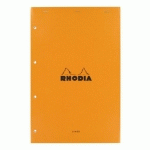 LOT DE 5 - BLOC DE BUREAU RHODIA 21 X 31,8 CM SPIRALE ORANGE N°119 - BLANC LIGNÉ - 80 FEUILLES PERFORÉES