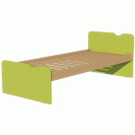 LIT TÊTE ET PIED DÉCO SOMMIER À LATTES 90X190 CM IDENTITÉ ARGENT/VERT - MANUTAN COLLECTIVITÉS