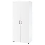 MEUBLE HAUT ACTUAL AVEC PORTES - H.180 X L. 80 X P. 47 CM - CORPS BLANC - PORTES BLANC