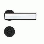 POIGNÉES DE PORTE SUR ROSACES RONDES SÉRIE R 53 TORINO - NOIR ET BLANC POLI - CONDAMNATION KARCHER DESIGN