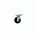 ROULETTE D65MM CAOUTCHOUC NOIR PLATINE PIVOTANTE - AVL - 508830A