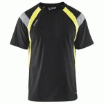 T-SHIRT NOIR/JAUNE FLUORESCENT TAILLE XXXL - BLAKLADER