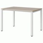TABLE RECTANGULAIRE MALIBU 120X80 T6 CHANT ABS ACACIA/BLANC - MANUTAN EXPERT