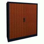 ARMOIRE MÉTAL RIDEAUX PVC LAME RECOUVERTE 120X135 MERISIER/ANTHRACITE - MANUTAN COLLECTIVITÉS