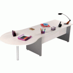 BUREAU DROIT PIEDS PANNEAUX QUATUOR 120 X 80 CM BLANC/ALUMINIUM - MANUTAN COLLECTIVITÉS