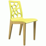 CHAISE IRISS 4 PIEDS COQUE VERT POMME/HÊTRE NATUREL