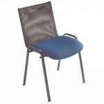 CHAISE VISITEUR MELIKA - MAILLE FILET - BLEU - PIEDS MÉTAL (PRIX À L'UNITÉ)