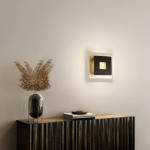 FISCHER & HONSEL APPLIQUE LED HENNES, 18X18 CM, FEUILLE D’OR/NOIRE