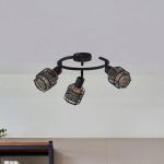 LINDBY EUDORIA PLAFONNIER À 3 LAMPES NOIR/DORÉ
