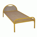 LIT ALBA MÉTAL TÊTE PANNEAU BÉTON 80X200 SOMMIER AGGLO JAUNE - MANUTAN COLLECTIVITÉS