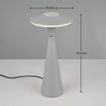 REALITY LEUCHTEN LAMPE DE TABLE LED RECHARGEABLE TORREZ, GRIS, HAUTEUR 28,5 CM, CCT