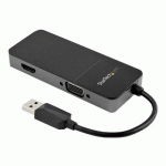 STARTECH.COM USB 3.0 TO HDMI AND VGA ADAPTER, 4K/1080P USB TYPE-A DUAL MONITOR MULTIPORT ADAPTER CONVERTER, EXTERNAL VIDEO GRAPHICS CARD FOR MULTIPLE SCREENS, MULTI DISPLAY USB ADAPTER - USB 3.0 TO HDMI VGA (USB32HDVGA) - ADAPTATEUR VIDÉO - HDMI / VGA / 