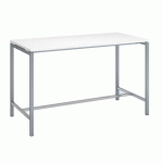 TABLE HAUTE BOXY H 107 X L 180 X 80 CM BLANC PIÉTEMENT MÉTAL ALUMINIUM