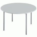 TABLE RESTAURATION RONDE D 120 CM - KLASS - PLATEAU GRIS