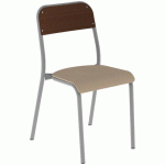 CHAISE ROBOT 4P T6 ASS HÊTRE DOS WENGÉ PIÈTEMENT GRIS 9006