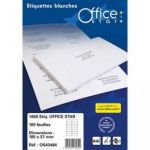 OFFICE STAR BOITE DE 2400 ÉTIQUETTES MULTI-USAGE BLANCHES 70X37MM OS43474