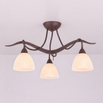 PLAFONNIER RUSTIQUE SAMUELE À 3 LAMPES, CRÈME