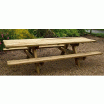 TABLE BANCS EN BOIS GRAND PLATEAU - MANUTAN COLLECTIVITÉS