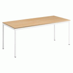 TABLE DE BUREAU MULTI-USAGE ÉCO CHÊNE CLAIR 180 X 80 CM PIÈTEMENT BLANC