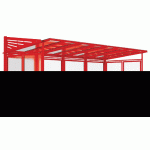 ABRI VÉLOS CONVIVIALE INITIAL/COMPLÉMENTAIRE AVEC BARDAGES - ROUGE 3020 - MANUTAN COLLECTIVITÉS