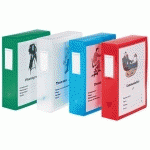 LOT DE 6 - BOÎTE DE CLASSEMENT PLASTIQUE VIQUEL PERSONNALISABLE DOS 8 CM COULEURS ASSORTIES