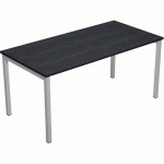 BUREAU DROIT À 4 PIEDS MÉTAL FAST 4 PIEDS - 120CM - NOIR