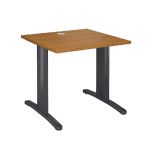 BUREAU DROIT IMEDIA - L. 80 X P. 80 CM - PLATEAU MERISIER - PIEDS ANTHRACITE