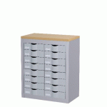 DESSERTE DE CLASSEMENT 16 TIROIRS HAUTEUR 75 CM COLORIS ANTHRACITE - MANUTAN COLLECTIVITÉS