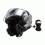 LS2 CASQUE MODULABLE VALIANT II JEANS TITANIUM + CAGOULE - L=59-60CM