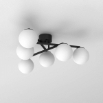 LUMINEX PLAFONNIER RUNE AVEC ABAT-JOUR EN VERRE, À 6 LAMPES