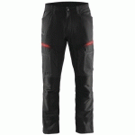 PANTALON DE TRAVAIL SERVICES STRETCH NOIR/ROUGE TAILLE 38C - BLAKLADER