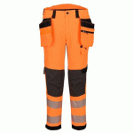 PORTWEST EV448 PANTALON STRETCH POCHES FLOTTANTES EV4 HAUTE-VISIBILITÉ CLASSE 2 ORANGE/NOIR - TAILLE 32 - STANDARD