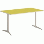 TABLE TAMARIS 140 X 80 PL.VERT ANIS/SABLE PIET.SABLE/TRANSP.