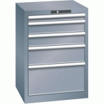 ARMOIRES À TIROIRS GRIS 564X572X800 AVEC 5 TIROIRS 75KG - LISTA