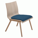 CHAUFFEUSE SCOUP BOIS AVEC PLACET ASSISE TISSU CHINÉ BLEU - MANUTAN COLLECTIVITÉS