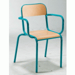 FAUTEUIL DE MAÎTRE AVEC ACCOUDOIRS TUBE, COLORIS GRIS RAL 9006 - MANUTAN COLLECTIVITÉS