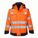 PORTWEST MV70 PARKA PLUIE MODAFLAME HV ORANGE/MARINE - TAILLE L