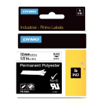 RUBAN POLYESTER  DYMO 12 MM X 5,5 M COLORIS BLANC POUR TITREUSE RHINO 4200