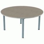 TABLE CARÉLIE MOB ROND Ø120 T3 STR POLY ÉRABLE G. BEIG/LAGON - MOBIDECOR