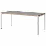 TABLE MALIBU 180X80 T5 SOUDÉ STRA ALAISÉ BÉTON F186/BLC 9016