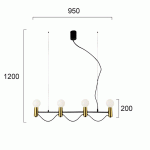 VIOKEF SUSPENSION VOLTER, À 4 LAMPES