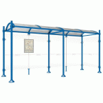 ABRI BUS PROVINCE 5 M 1 BARDAGE LAT. INOX BROSSÉ BLEU 5010 - PROCITY