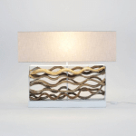 HOLLÄNDER LAMPE À POSER TREMITI, COULEUR BOIS/BEIGE, HAUTEUR 67 CM, BOIS