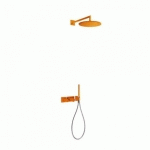 KIT DE DOUCHE THERMOSTATIQUE ET ENCASTRÉ BLOCK SYSTEM AVEC FERMETURE ET RÉGLAGE DU DÉBIT (2 VOIES) - TRES 20735201TNA ORANGE